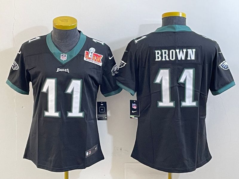 Youth Philadelphia Eagles #11 Brown Black 2025 Nike Vapor Limited NFL Jersey style 2